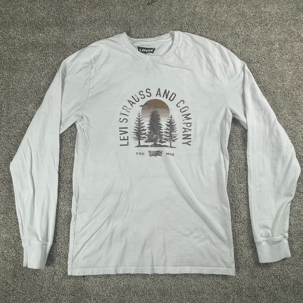 Levi's Levi Strauss and Company Shirt Men's Medium White Graphic Gorpcore Gorp